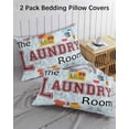 thumbnail image 3 of Laundry Room Pillow Covers King Size 2 Pack, Blue Cartoon Washing Machine Clothes Soft Bed Throw Pillowcases Breathable Cooling Long Lumbar Body Pillow Sham Cover for Bed Sofa 20''x36'', 3 of 7