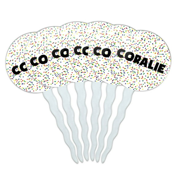 Coralie Cupcake Picks Toppers - Set of 6 - Mutlicolored Speckles