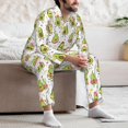 thumbnail image 7 of Hirioo Avocado Playing Music for Men's Pajama Sets 2 Piece Pjs Men's Long-Sleeved Pajama Set Button Down Sleepwear,S-XXL-XX-Large, 7 of 7
