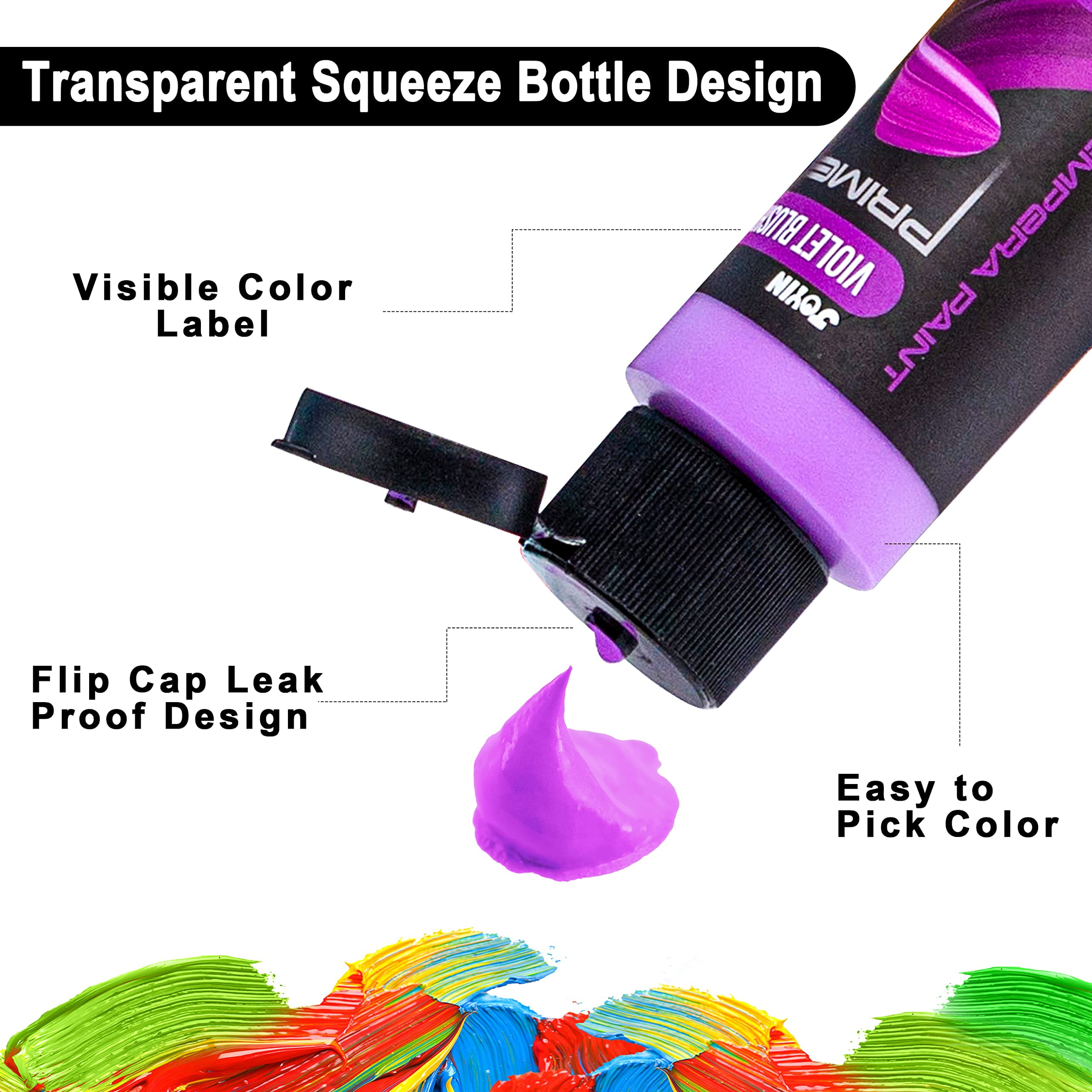 Joyfy 42 Pcs Washable Paint Set for Kids , 2 oz Finger Painting for Toddlers, Back to School Supplies