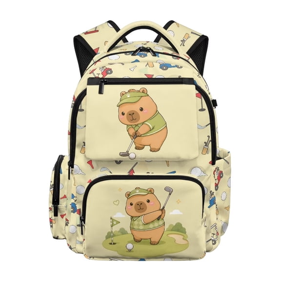 Forchrinse Capybara Backpack for Girls 6-8 8-10 Golf Ball School Bag Lightweight Kids Bookbag with Adjustable Strap for Elementary Kindergarten Travel Bags