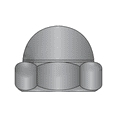 thumbnail image 1 of 10-24 Closed End Acorn Nuts / Low Crown / Steel / Black Zinc (Quantity: 2,000 pcs), 1 of 1