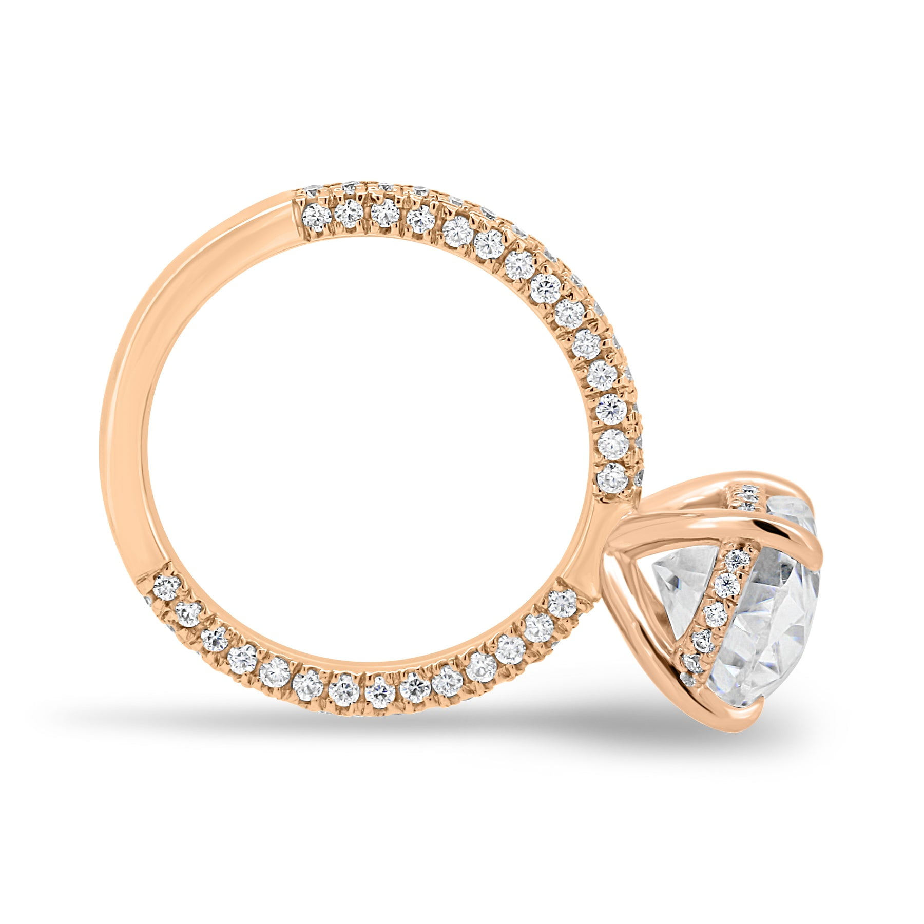 ESTE ORIGIN 4.85CT Oval Moissanite Solitaire Engagement Ring in 10K Rose Gold for Women US 6