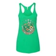 thumbnail image 2 of Wild Bobby I Only Told The Moon, Moon Phases Daisies and Butterflies Vintage Women Tri-Blend Racerback Tank Top, Envy, Small, 2 of 6