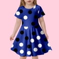 thumbnail image 1 of Robes pour Filles Tween Manches Courtes Robes d'Été pour Filles Robe Évasée à Pois Robe Princesse pour Filles, 1 of 3