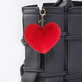 thumbnail image 6 of Elainilye Faux Fur Plush Heart Shape Keychain Pendant, Soft Fluffy Key Ring Book Bag Charm, Cute Bag Accessory for Backpacks, Purses, Luggage Decor, School Supplies, Daily Use, 6 of 6