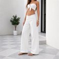 thumbnail image 4 of Stralyhd Wide Leg Jeans for Women Adjustable Low Rise Denim Pants 2026 Spring Summer Casual Jean Baggy Lightweight Straight Palazzo Pants White M, 4 of 5
