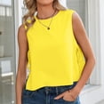 thumbnail image 5 of Tank Tops for Women BWASD Cotton Loose Casual Summer Side Tie Cropped Tank Tops Oversized Sleeveless Basic Tees Shirts Trendy 2026 Out Out Sport Loungewear (Yellow S), 5 of 9