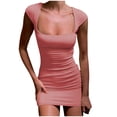 thumbnail image 2 of Antinious Ladies Summer Dress,Formal Party Dresses for Women,Formal Evening Dresses Solid Sleeveless Basic Mini Dresses,Pink,XXL, 2 of 5