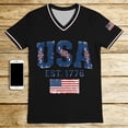 thumbnail image 5 of YVNAURA Women's 250th Anniversary V Neck T Shirt America 250 Semiquincentennial Patriotic Tee 1776-2026 USA Flag Graphic Family Matching Shirts for Women 4th of July, Black, L, 5 of 8