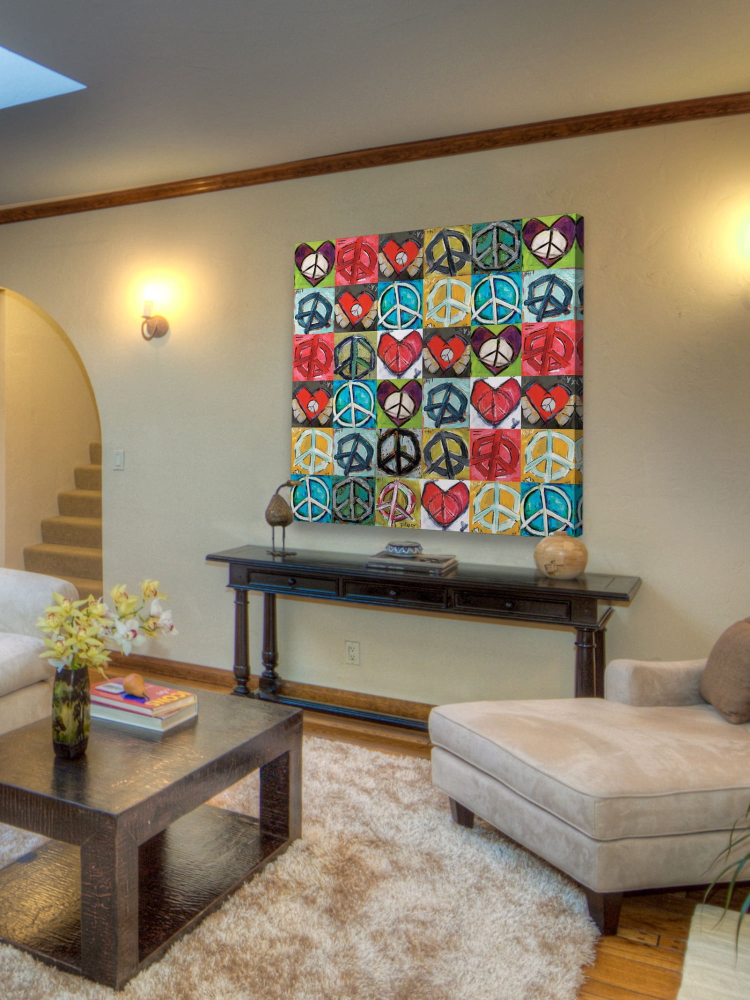 Marmont Hill "Peace Collage" by Tori Campisi Painting Print on Canvas