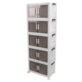 thumbnail image 1 of Bac de Rangement Pliable, Armoire Transparente à Double Porte à 4 Roues en PP PET, Bacs Empilables Contenant de Rangement avec Roues, pour Chambre Salon, Bureau, 1 of 7