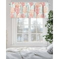 thumbnail image 2 of Red Orange Coral Pattern Kitchen Valances for Windows Tropical Ocean Summer Valance Curtains&nbsp; for Kitchen /Living Room/Bedroom/ Bathroom Decor, 54"x18 " ,Rod Pocket 1 Panel,, 2 of 7