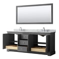 thumbnail image 3 of Wyndham Collection 80" Oval Sinks Wood Double Bathroom Vanity in Dark Gray, 3 of 6
