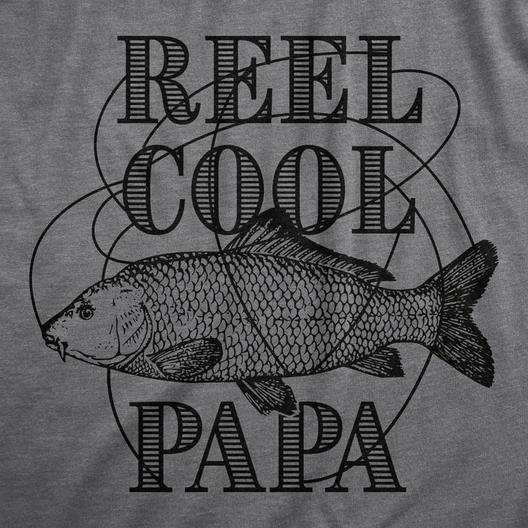 Mens Reel Cool Papa T shirt Funny Fathers Day Fishing Gift for Grandpa  Graphic Tees 