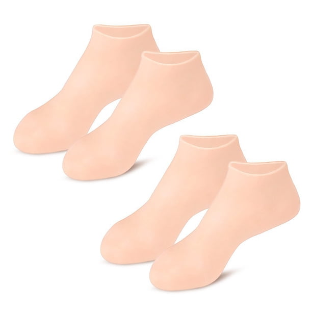 Calcetines Hidratantes JShteea silicona para pedicura para pies secos y Agrietados color piel