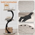 thumbnail image 5 of Small Round Side Table  3-tier End For Living Room Vintage Nightstand Spaces Sofa Couch Corner Bedside Bedroom S-shaped Wood Accent Metal Coffee Greige, 5 of 9