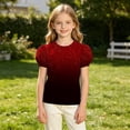 thumbnail image 4 of ATOGUTA Girls Tee Shirts Graphic Tees Short Sleeve Tshirts Crewneck Cute Summer Casual Basic Tops for Kids Teen Size 4T-15, Wine, 4 of 6