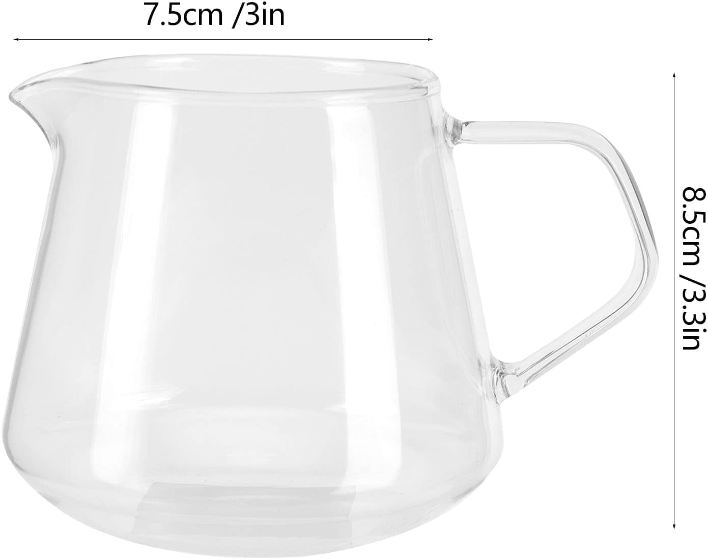 ABCISI Glass Coffee Server, 22oz Glass Coffee Carafe Manual Pour Over Coffee Maker Teapot Clear Water Kettle Pitcher for Brewing Coffee Milk Tea, Ideal for Home, Office, and Café (22oz/650ml)