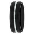 thumbnail image 2 of Mens Black Tungsten 8MM Grooved Comfort Fit Wedding Band - Mens Ring, 2 of 4