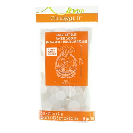 24 Packs: 6 ct. (144 total) 25 White Polka Dot Basket Gift Bags by Celebrate It™ 24 Packs: 6 ct. (144 total) 25 White Polka Dot Basket Gift Bags by Celebrate It™