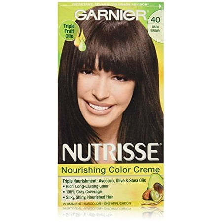 2 Pack Garnier Nutrisse Nourishing Color Creme 40 Dark Brown Dark Chocolate 1 Ea