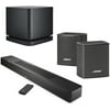 Bose Smart Soundbar 600, Black Bundle with Wireless Surround Speakers (Pair), Bass Module 500