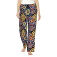 thumbnail image 2 of Picia Colorful Compasses Womens Soft Woven Cotton Elastic Waistband Sleep Pajama Pant Lounge Sleep Pant With Pockets And Drawstring-Large, 2 of 9