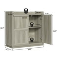 thumbnail image 6 of SICOTAS 33.7"W Sideboard Buffet Cabinet, Farmhouse Accent Cabinet with Doors and Adjustable Shelf, Small Modular Storage Cabinet for Entryway, Living Room, Kitchen, White Oak, 6 of 10