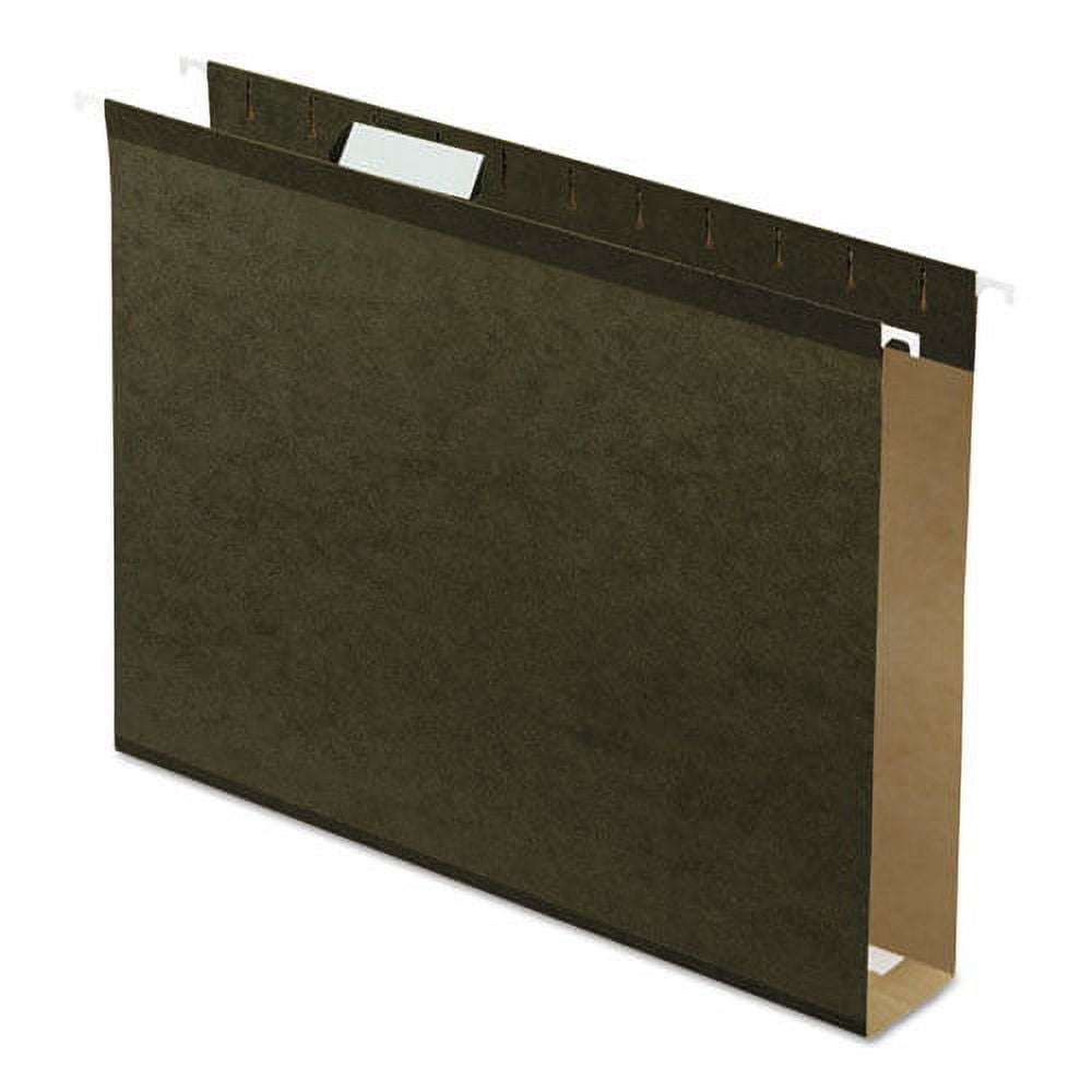 "Extra Capacity Reinforced Hanging File Folders With Box Bottom, Letter Size, 1/5-Cut Tab, Standard Green, 25/box | Bundle of 5 Boxes"