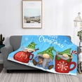 thumbnail image 5 of KLL Merry Christmas Gnome Print Fleece Throw Blanket, Horizontal Fleece Bedding Cute Soft Blankets Comfy Fleece Flannel Plush Home Decor for Couch & Bed -50"x40", 5 of 9