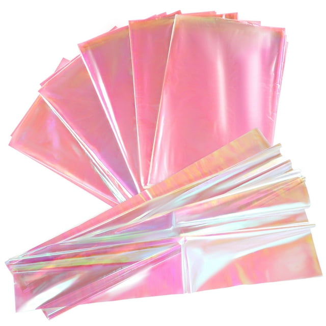 OULII 40 Sheets Iridescent Cellophane Films Synthetic Material for Flower Bouquets Valentine's Day