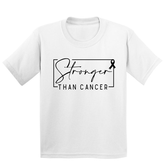 Breast Cancer Support Stronger Than Cancer Pink Ribbon Youth T-shirt, XS, White