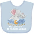 thumbnail image 3 of Inktastic My Gigi Loves Me to the Moon and Back Elephant Family Boys or Girls Baby Bib, 3 of 4