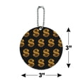 thumbnail image 6 of Gold Dollar Sign Money Pattern Round Luggage ID Tag Card Suitcase Carry-On, 6 of 7