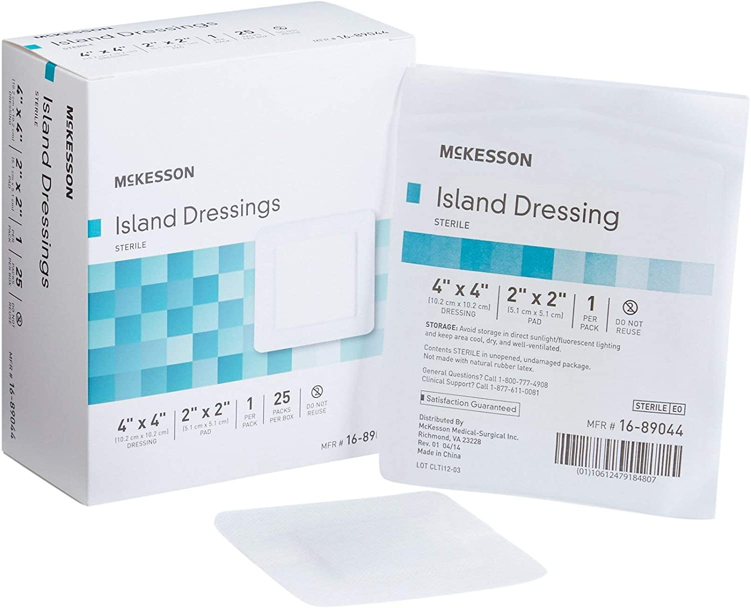 McKesson Island Dressing 4 in. X 4 in. Sterile (3 Boxes of 25