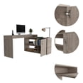 thumbnail image 4 of TUHOME Axis L-Shaped Desk Engineered Wood Desks in  Gray, 4 of 7