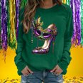 thumbnail image 1 of Xuyuer Women's Carnival Printed Long Sleeved Round Neck Mardi Gras Sweatshirt Carnival Outfits Women Carnival Sweatshirts Fat Tuesday Fashionable Pullover Tops, 1 of 6