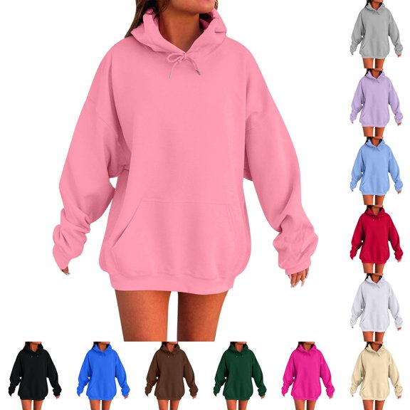 JJHGVB Womens Hoodies Oversized Sweatshirt Loose Fit Fall Clothing for Women Casual Sweatshirts Tunic Tops Drawstring Hoodie Soft Lightweight Sweatshirt Woman Hoodie A3-yellow Xs