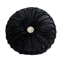 Round Throw Pillow Velvet Home Decoration Pumpkin Pleated Round Pillow Cushion for Couch Chair Bed Car Bedroom Livingroom