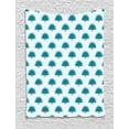 thumbnail image 1 of Tropical Tapestry, Exotic South American Plant Pattern on Geometric Shapes Background, Wall Hanging for Bedroom Living Room Dorm Decor, 40"W X 60"L, Baby Blue Teal and White, by Ambesonne, 1 of 2