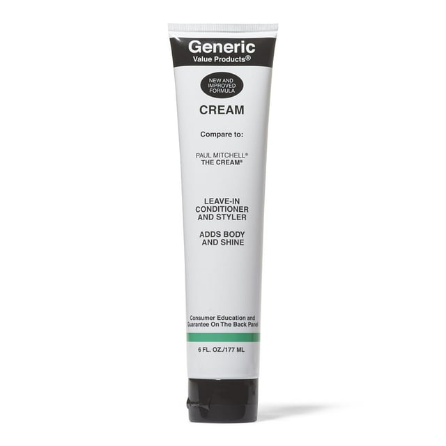 Generic Value Products Crema sin enjuague Acondicionador y estilizador Hidrata Fortalece Protege Acondicionador espesante sin enjuague 6 Oz