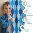thumbnail image 3 of Blackout Kids Curtains,Light Blue and Dark Blue Argyle Pattern Childrens Insulated Curtains Set Of 2,Bedroom Essentials,Toddler Room Decor 42"x54", 3 of 5
