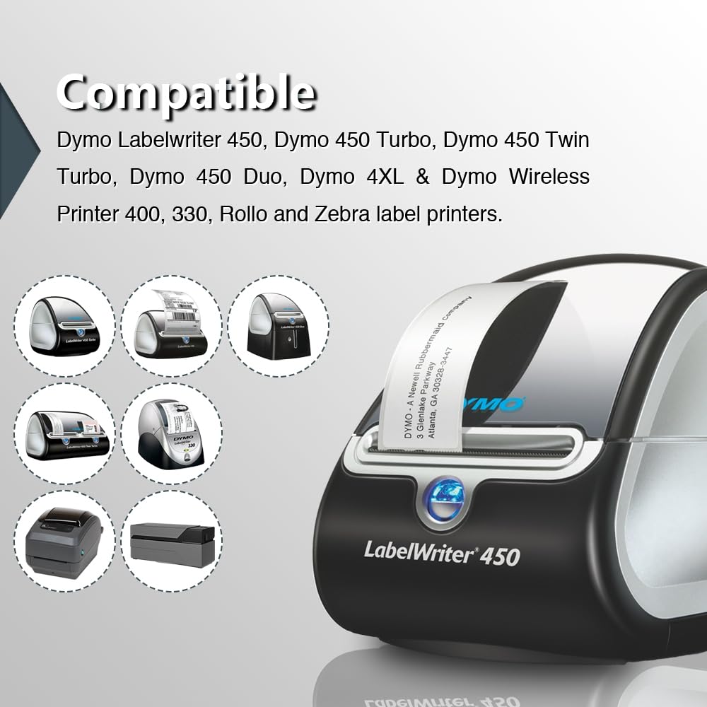 Compatible DYMO 30857 (2-1/4" x 4") Visitor Name Tag Badge Labels, Perforated, Compatible with DYMO Labelwriter 450, 4XL, Rollo & Zebra Desktop Printers [10 Rolls/2500 Labels]