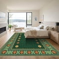 thumbnail image 3 of ODIKA 5'x7' Machine Washable Non-Slip Area Rug, Oriental Dark Green High Traffic Rug, Green, 1067031, 3 of 7