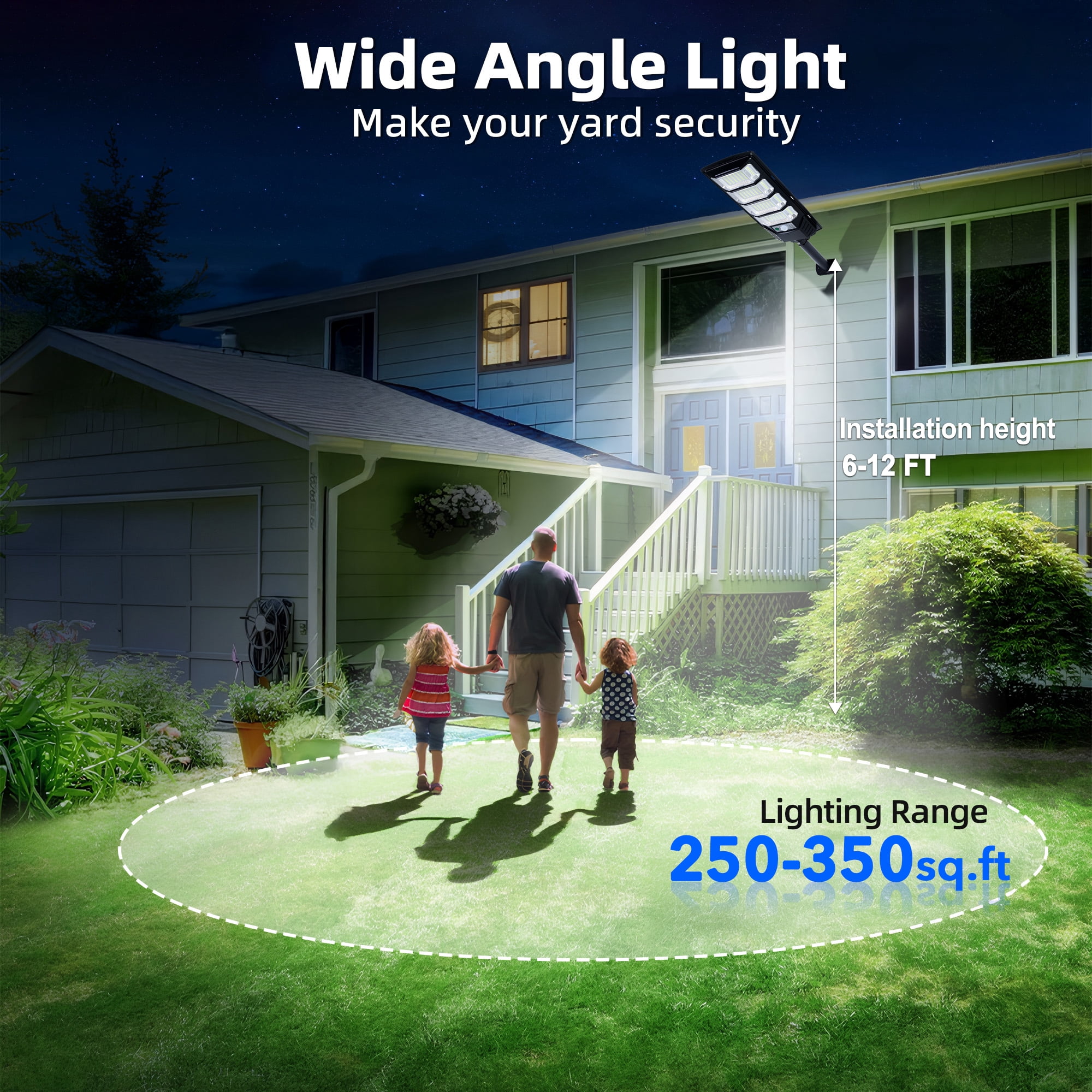 OTROAD Solar Street Lights Outdoor Waterproof with Motion Sensor, Flood Security Light with Remote Control Dusk to Dawn Commercial Lighting for Yard Path