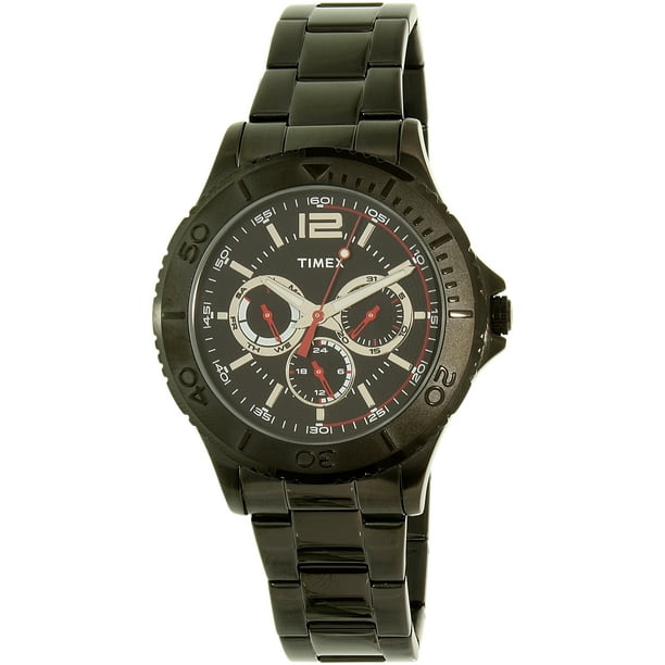 Timex Hommes TW2P87700 Noir en Acier Inoxydable Plaqué Montre à Quartz Japonais