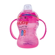 Nuby No-Spill Grip N Sip Pink Soft Spout Sippy Cup, 8 fl oz