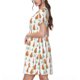 thumbnail image 2 of Balery Cute Carrot Print Vestidos sueltos de manga corta para mujer, vestidos de verano 2025, vestidos casuales de corte A con vuelo., 2 of 6