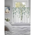 thumbnail image 3 of Eucalyptus Leaf Sage Green Bathroom Window Curtain, Spring Weeping Leaves Botanical Light Filtering Coffee Kitchen Curtains, Bedroom Living Room Curtains 2 Panel 84"x45", 3 of 6